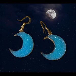 Moon agate crystal earrings